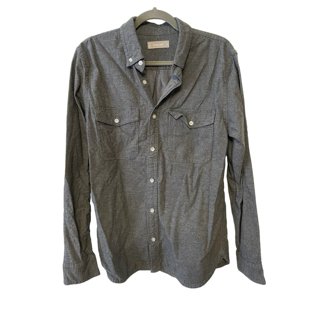 Everlane Western Button Down Shacket 100% Cotton Gray Cowboy Size Medium